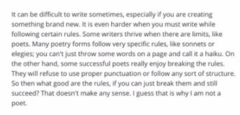<p>D. The writer's own knowledge about writing</p>