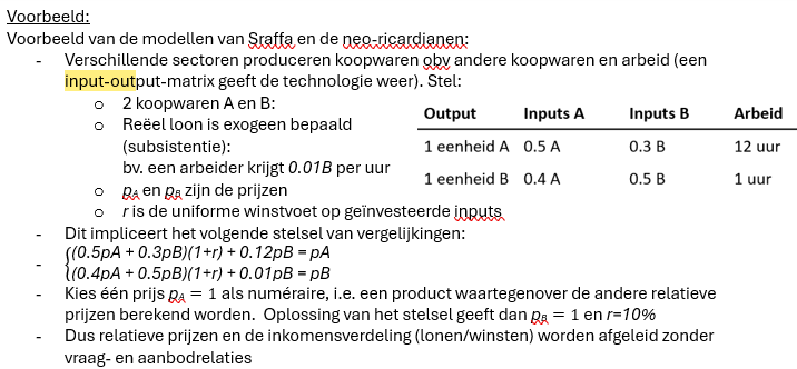 <p>model van Leontief</p><p>alle outputs worden terug als input gebruikt </p><p></p>