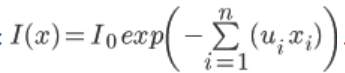 <p>assuming homogeneous, monoenergetic, narrow beam geometry</p>