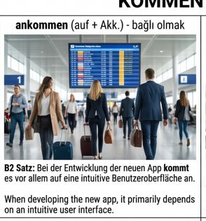 <p><strong>ankommen</strong> (auf + Akk.) <strong>C1 Synonym:</strong> abhängen (von), maßgeblich sein</p>