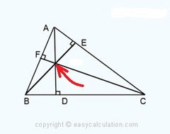 <p>the point of concurrency of the three altitudes of a triangle</p>