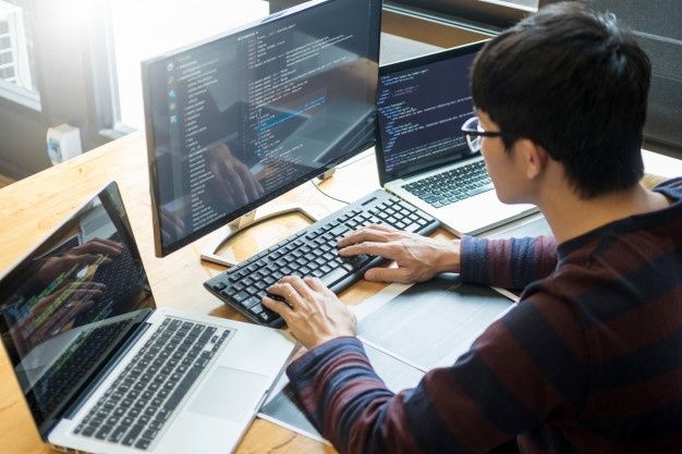 Programmers often u___ a c________ for many hours a day.