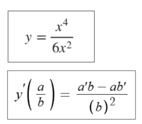 <p>quotient rule example</p>