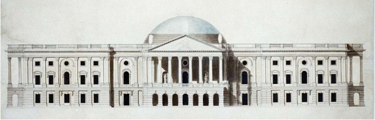 <p>United States Capitol</p><p>1792-1827</p><p>Washington DC</p><p>Thornton (+ uitbreidingen)</p>