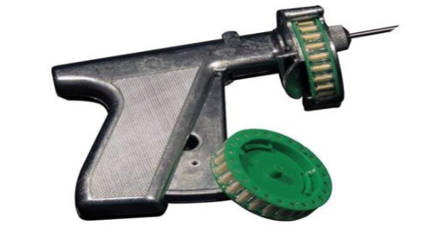 <p>Used to place hormone implants in ear</p>