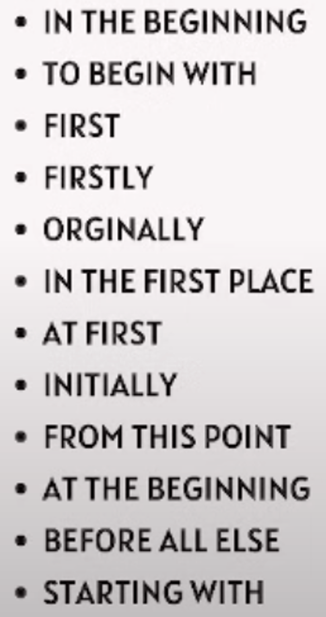 <p>The initial steps when it comes to sequence of events.</p>