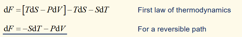 <p>natural variables are T and V</p>