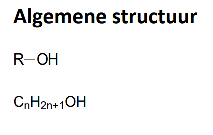 <p>hierbij is OH de karakteristieke groep</p>