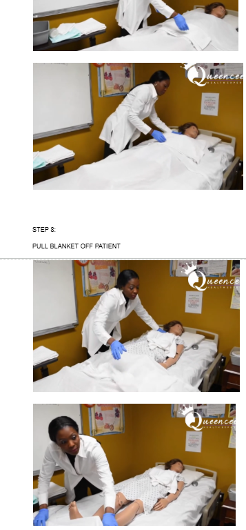 <p><span style="background-color: transparent;">TAKE ONE TOWEL AND PLACE IT ON THE PATIENT</span></p><p></p><p><span style="background-color: transparent;">PULL BLANKET OFF PATIENT</span></p><p><br></p>