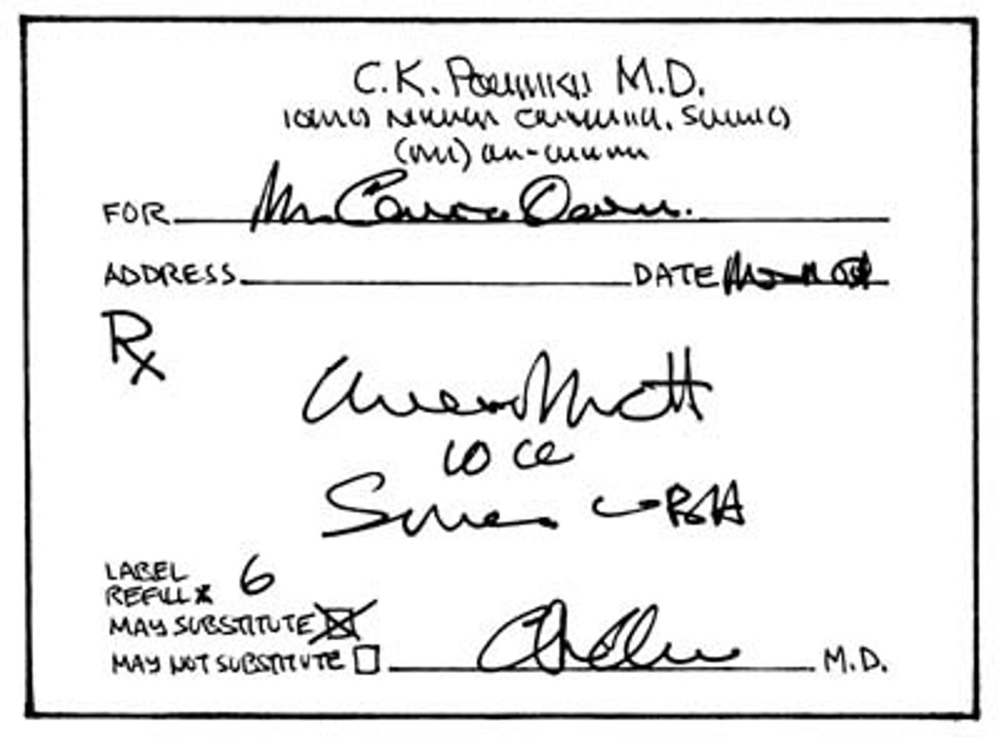 <p>prescription</p>