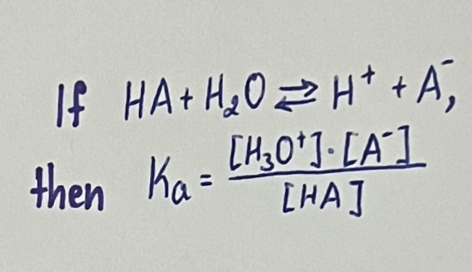 <p>It is a measure of the strength of an acid in solution, represented as $$K_a$$ , indicating the extent to which an acid donates protons to water</p>