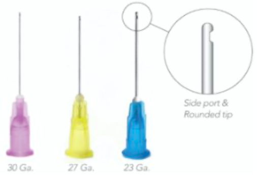 <p><span><span>27 or 30 gauge</span></span></p>