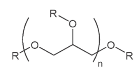 <p>met ipv O-R een carbonyl in de basiseenheid</p>