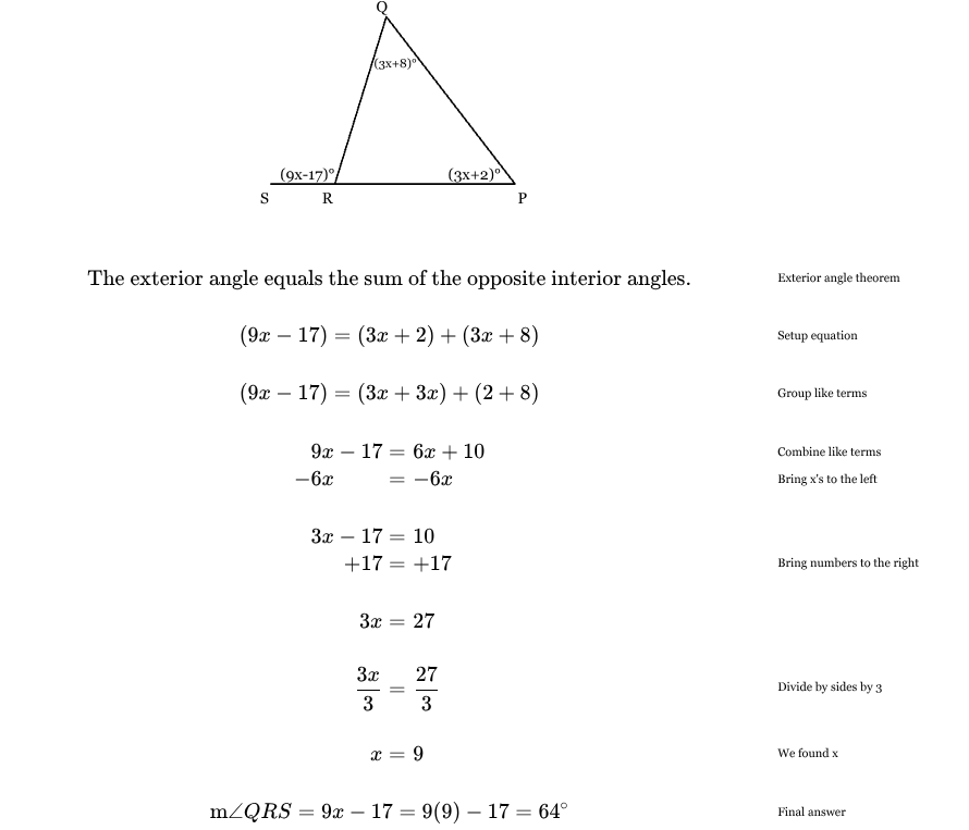 <p><span>m∠QRS=64∘</span></p>
