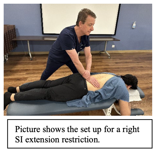<p><strong>What is name of this procedure?</strong></p><p>Fencer stance, stand on OPPOSITE side of extension restriction</p>