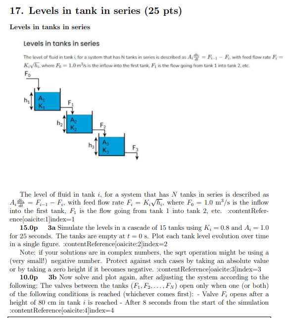 <p>Levels in Tank in Series</p>