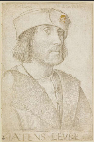 <p>Jean Clouet, <em>Poprtrait de Philibert II de la Platière, </em>vers 1450, Chantilly</p>