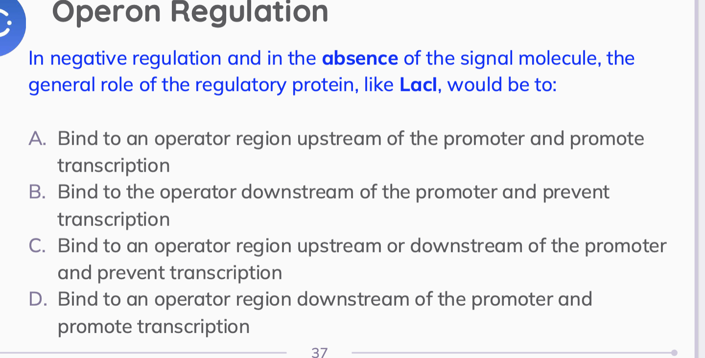 <p><span style="color: rgb(111, 218, 223);"><strong>lac</strong></span><strong> Operon Regulation</strong></p>