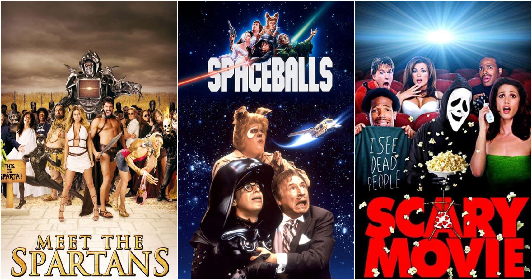 <p>a comedy that humorously imitates, exaggerates, and mocks specific films, genres, or cultural tropes</p>