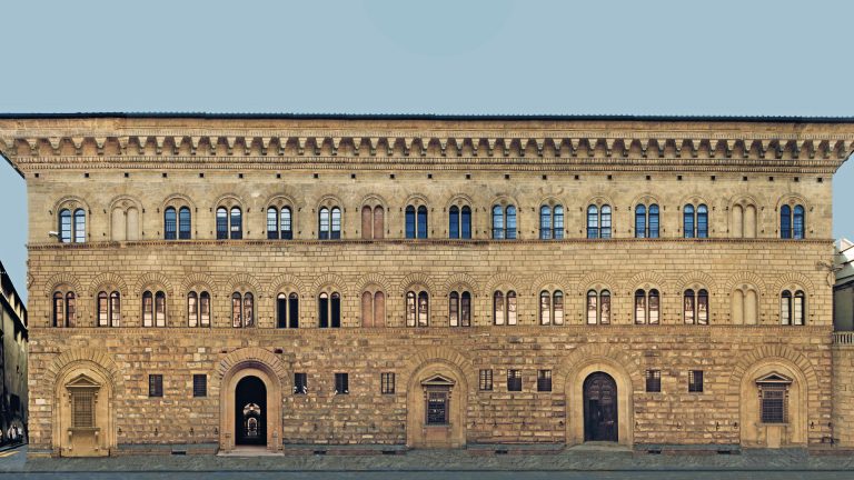 <p>who made the facade of the palazzo medici-riccardi, what’s specific abt it</p>