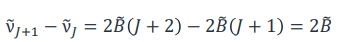 <p>As for both symmetric and linear rotors, K and M<sub>J</sub> do not contribute. Therefore the equation is simplified to 2B.</p><ul><li><p>The transitions have separations of 2B</p></li></ul><p></p>
