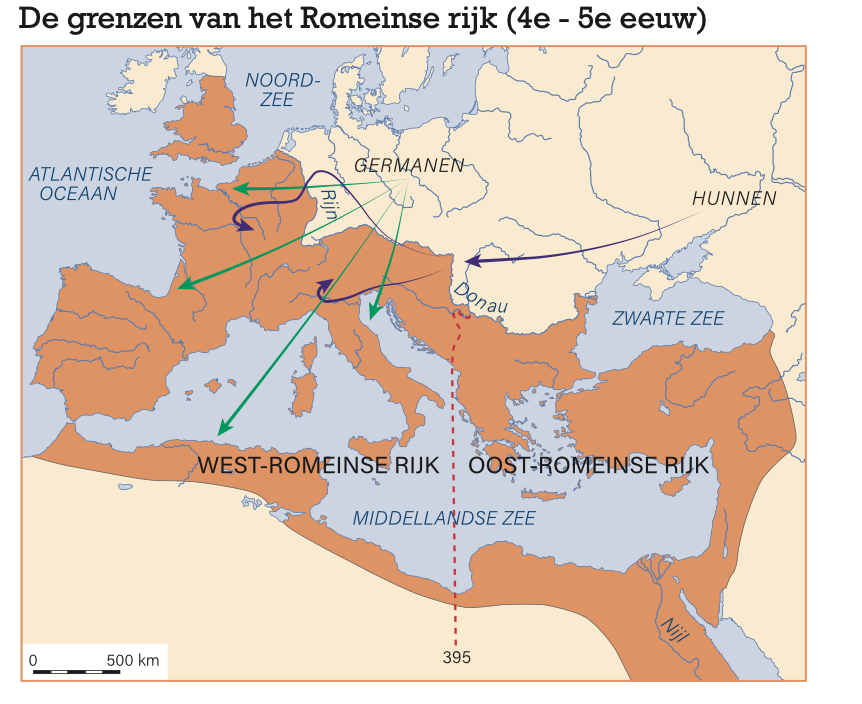 <p>Duid de migratie van de Germaanse stammen aan? </p>