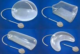 <p>supply; an empty silicone envelope ballon with an access port, stretches the skin to make room for the final implant</p>