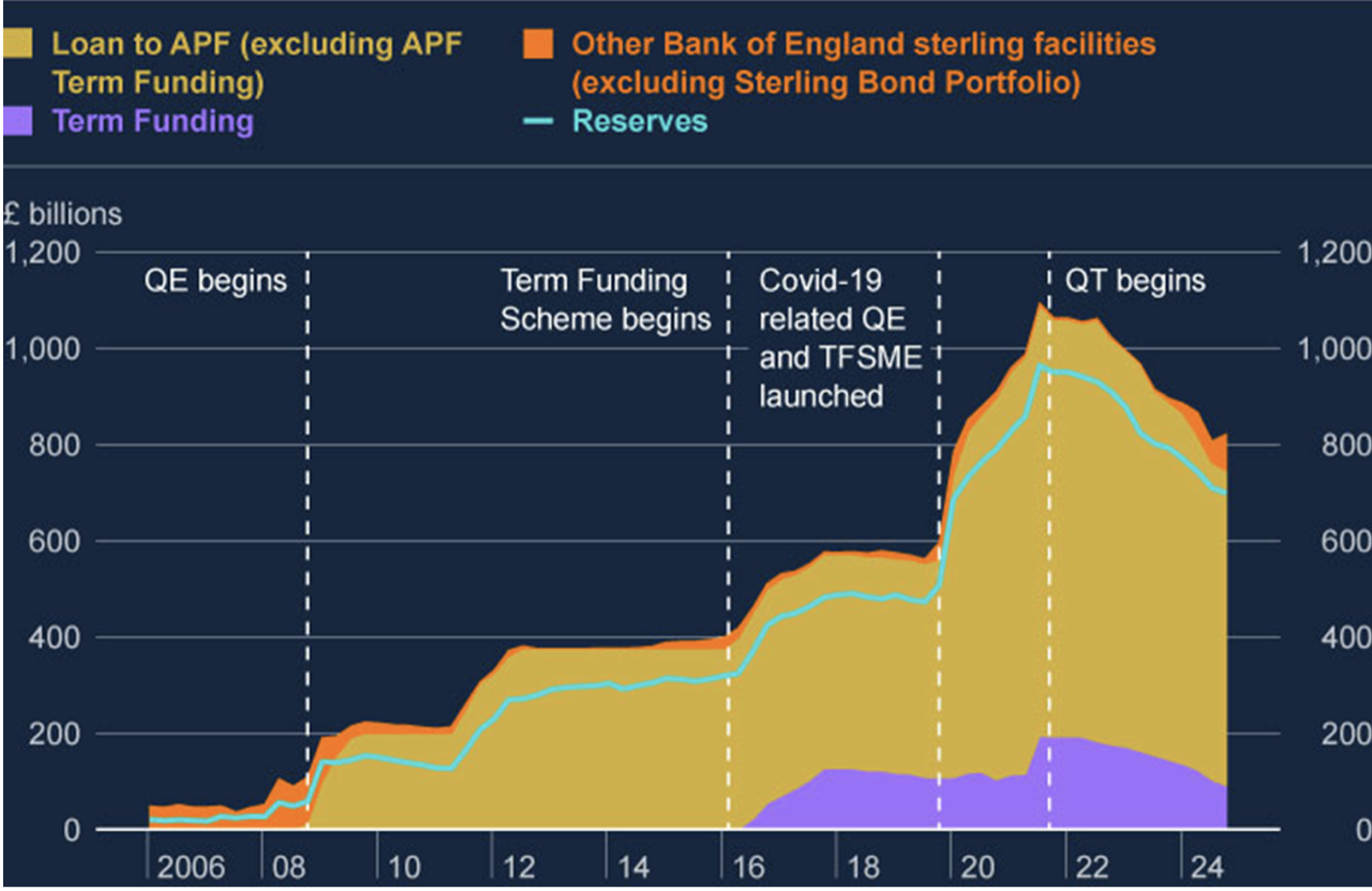 <p>stock of reserves during QE and QT</p>