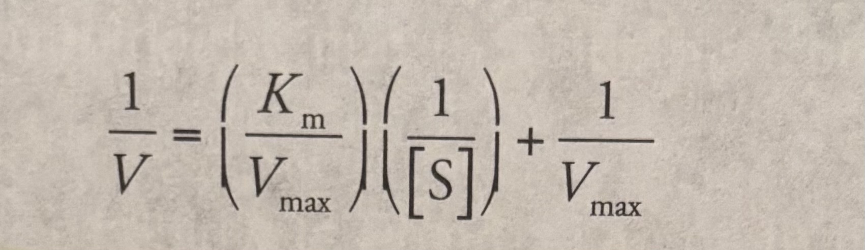 <p><u>Lineweaver Burke Plot Equation</u></p><p></p>