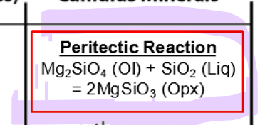 <p>Ol + Liq = Opx</p>