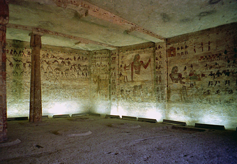 <p>The same fluted columns that exist outside for the porch continue inside<br><strong>BUT </strong><span><em><u>they aren’t there for support</u></em></span>—do you see that broken one (first image)? That's because they were <strong>carved from the living rock,</strong> like the tomb itself, instead of sculpted and installed separately like in most building projects or mines. Overall they're mostly <span><u>decorative vs. needed for structural support</u></span>. The same is true with the exterior columns as well.</p>