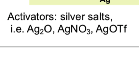 <ul><li><p>using silver salts </p></li></ul><p></p>