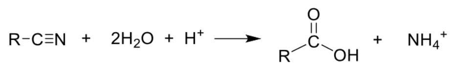 <ul><li><p><span style="background-color: transparent;">Type of reaction: Hydrolysis</span></p></li><li><p><span style="background-color: transparent;">Reagents and conditions: H2SO4(aq), heat</span></p></li></ul><p></p>