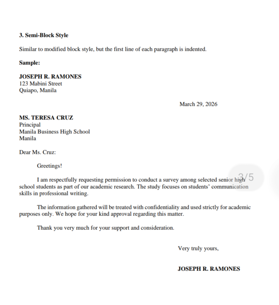 <p>3. Semi-Block Style</p>