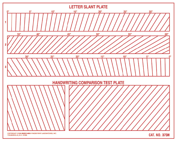 <p><span>These are ruled or lined transparent glasses which are used in measuring the alignments, slant, spacing, or size of letters, words or the whole writing.</span></p>