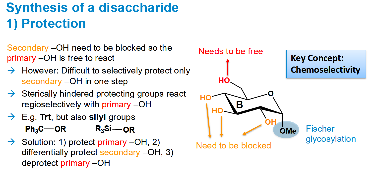 <p>Requires protecting the primary alcohol first separately</p>
