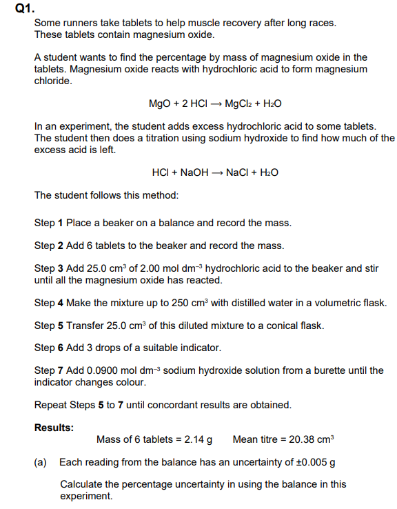 <p>1 marker (question a at bottom)</p>
