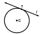 <p>A line that touches the circle at exactly one point.</p>