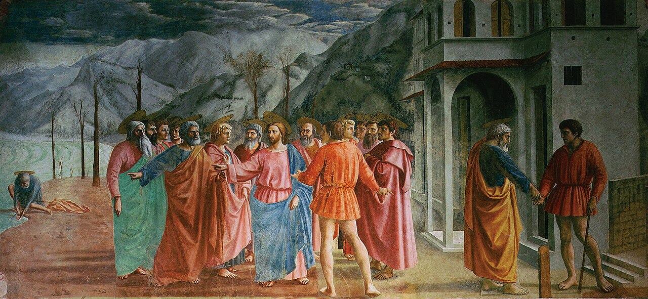 <p>Masaccio's Tribute Money</p>