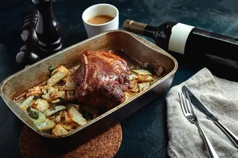 <p>Cooking in an oven using dry heat.</p><p>• Preheat oven using the timer. Use shallow pans to control airflow.</p><p>• Examples: Honey baked ham, cookies.</p>