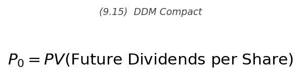 <p>P_0 = PV(\text{Future Dividends per Share})</p>