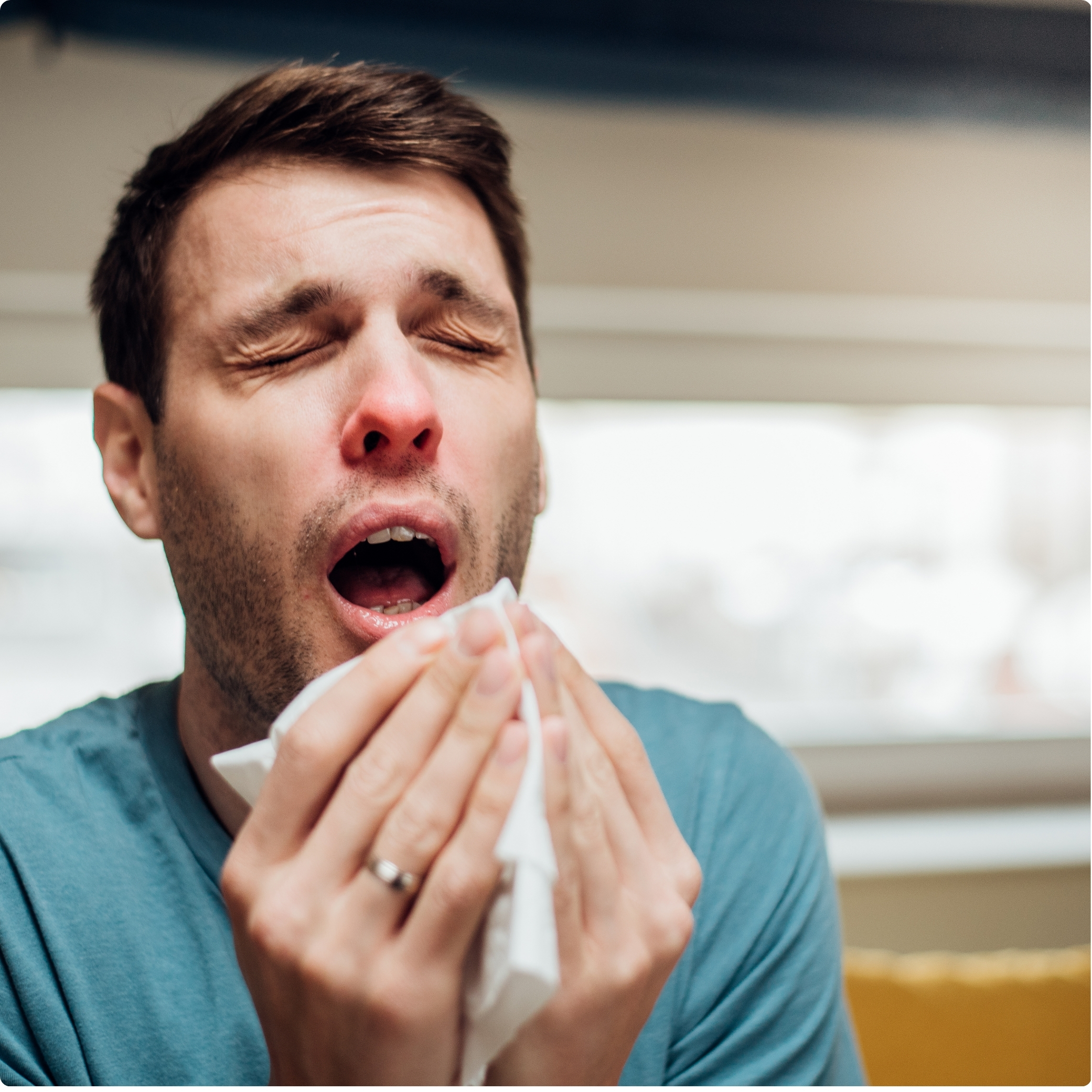 <p>(to) sneeze</p>