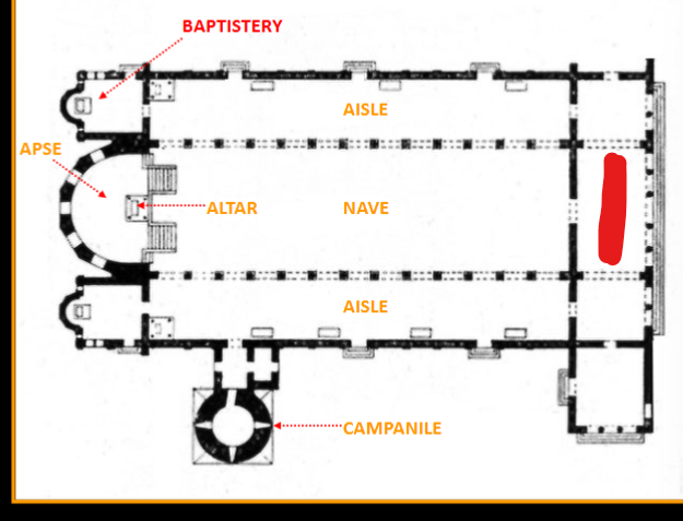 <p>Label Basilica of St. Apollinare in Classe floor plan</p>