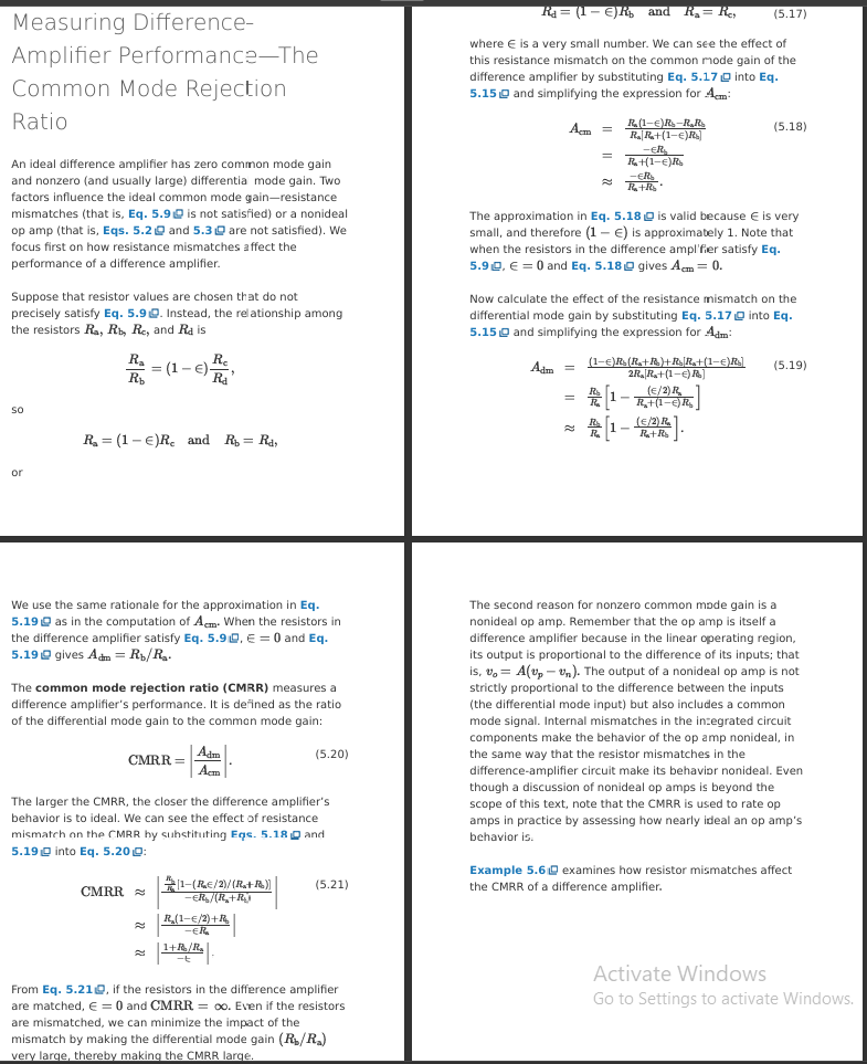 <ul><li><p>CMRR = |Adm / Acm|</p></li></ul><p></p>