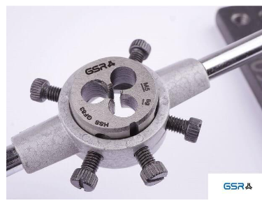 <p>threading dies are used to form or cut external threads on the outside of rods or bars</p>