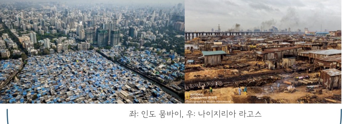 <p>인도의 뭄바이 / 나이지리아의 라고스</p>