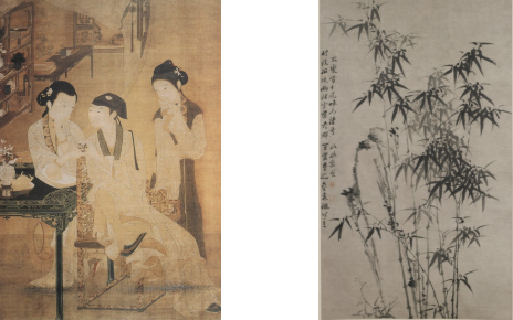 <p><span style="background-color: transparent;">Which of the following paintings would have been purchased by someone of merchant class to appear higher-class in the Qing dynasty? Why? Explain the style and theme of the other work. Where would it have been displayed?</span></p>