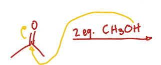 <p>Ketone + 2eq. CH3OH</p>