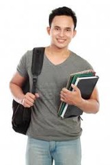 <p>a male student</p>