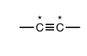 <p>two sp carbons triply bound to each other. These two carbons must not have any non C/H atoms attached to them.</p>